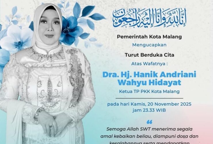 Istri Wali Kota Malang Hanik Andriani Meninggal Dunia