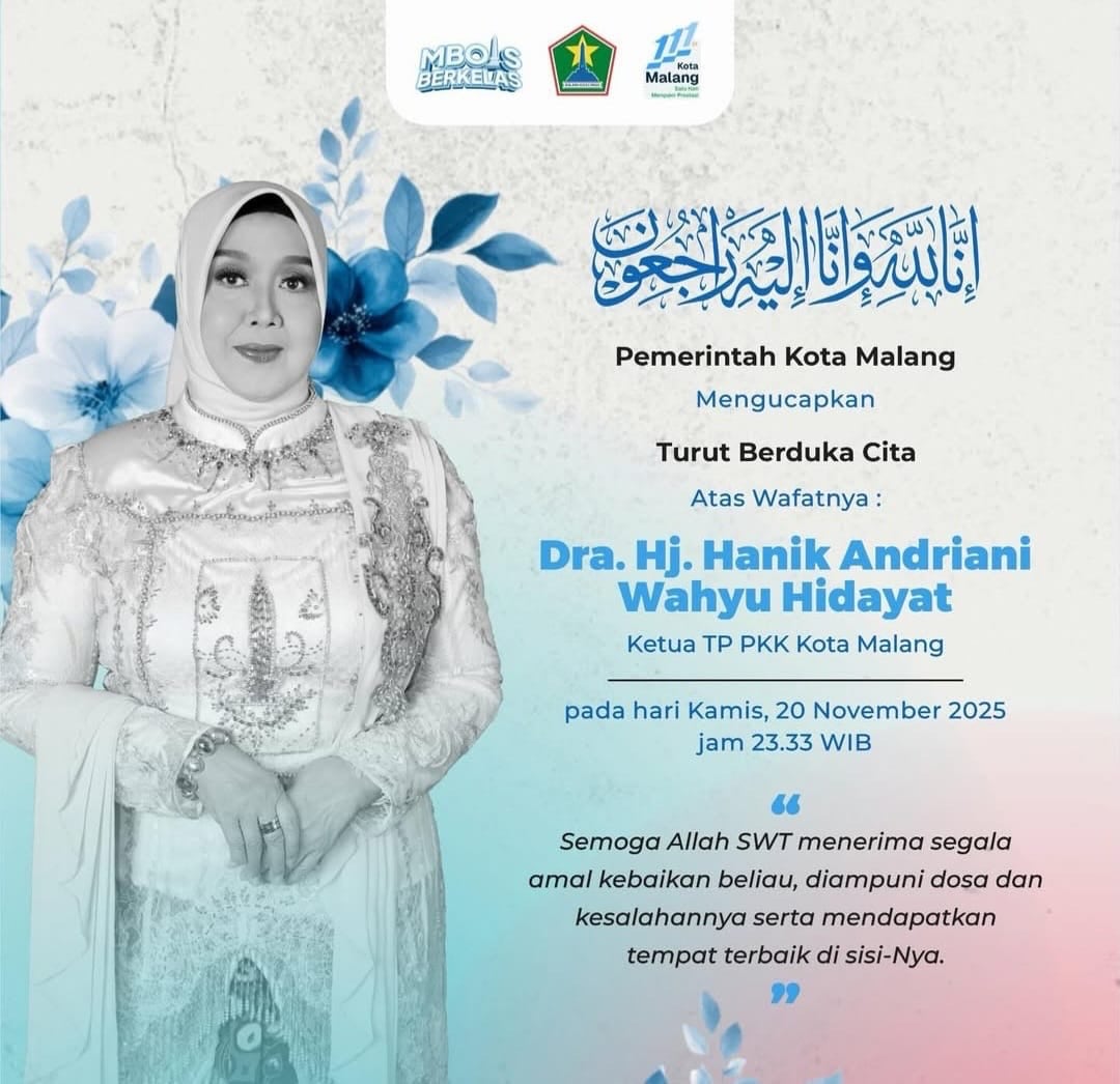 Istri Wali Kota Malang Hanik Andriani Meninggal Dunia